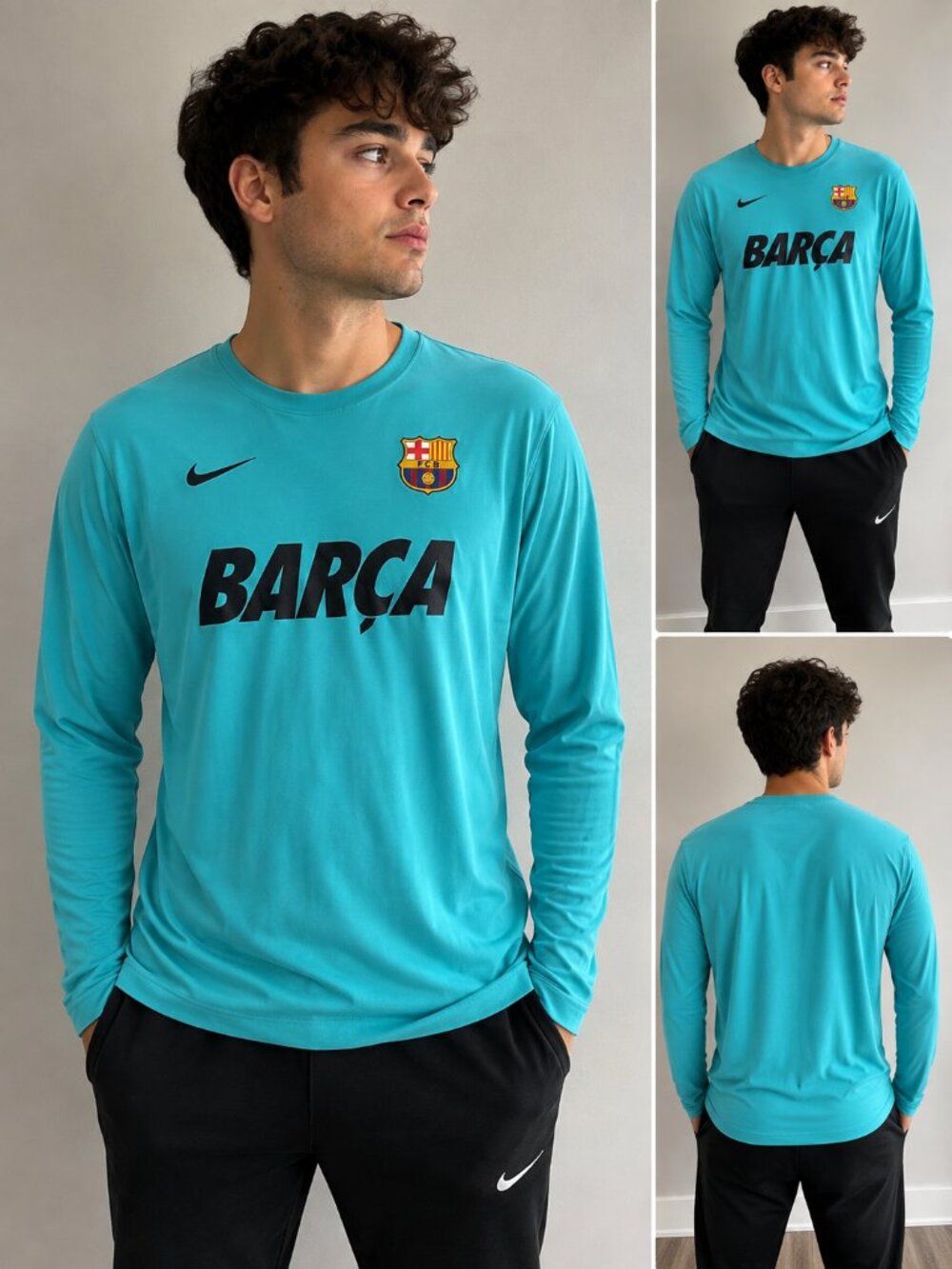 Nike FC Barcelona Dri-FIT Long Sleeve Training Shirt | Men's Large | Barça Socce